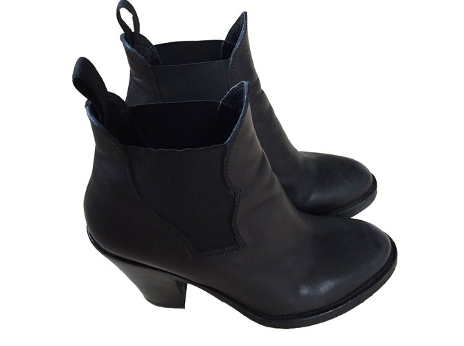 Acne Ankle Boots Black Leather  ref.71161
