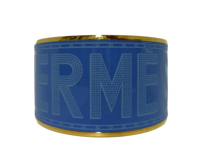 Hermès Bracciali Blu D'oro Metallo  ref.71259