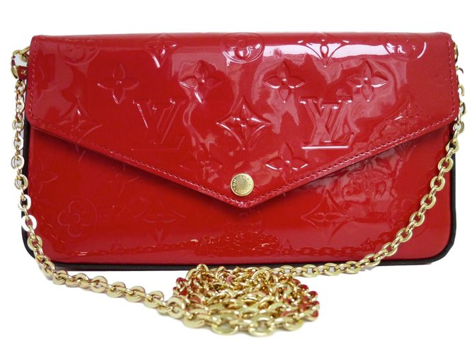 Louis Vuitton Félicie Clutch bag Red Patent leather ref.71273