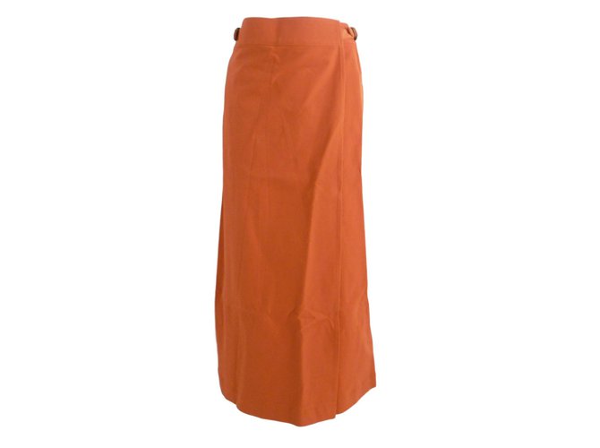 Issey Miyake Wrap Skirt Orange Synthetic  ref.71282