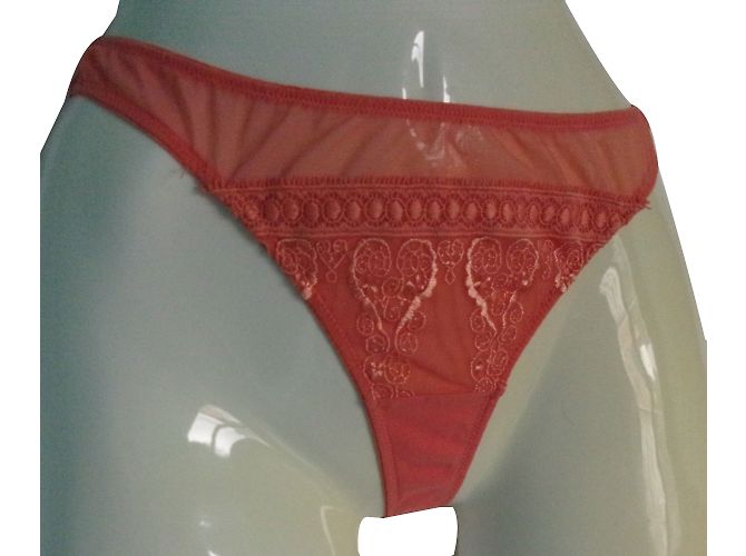 Autre Marque Tanga de encaje naranja Charlott