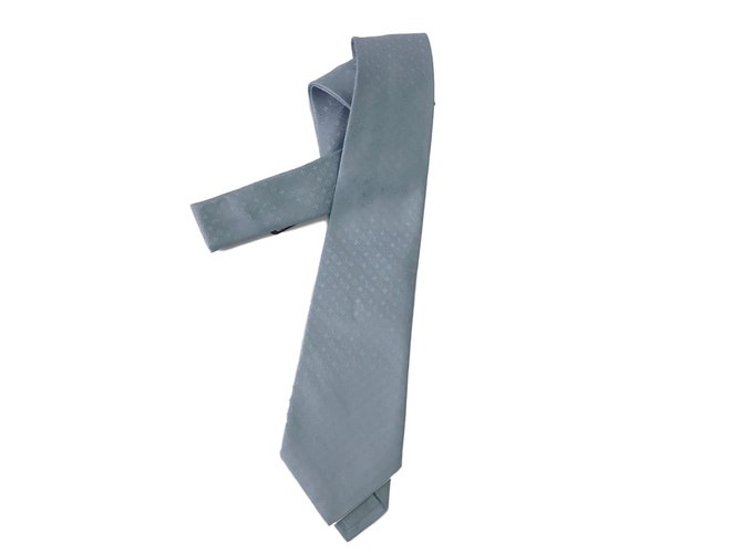 Louis Vuitton cravatta Blu Seta  ref.71303