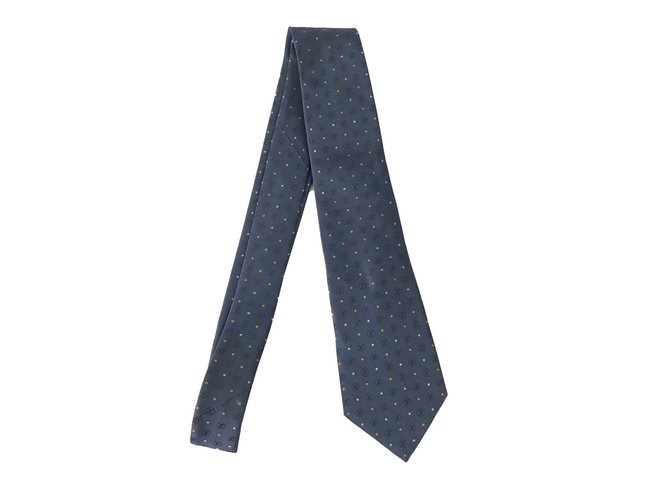 Louis Vuitton gravata Azul Seda  ref.71305