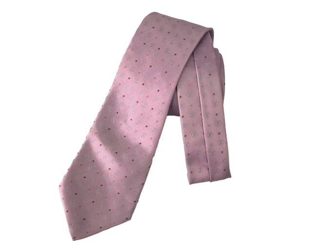 Louis Vuitton Cravate Soie Rose  ref.71306