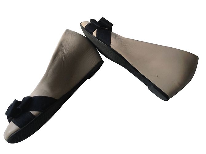 Stuart Weitzman Ballerinas mit Keilabsatz Leder creme