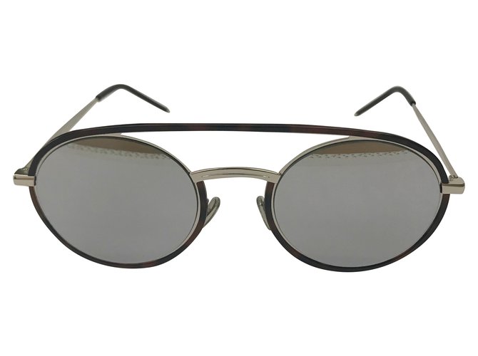 Óculos de sol Dior Synthesis 01 Marrom Preto Prata Metal  ref.71406