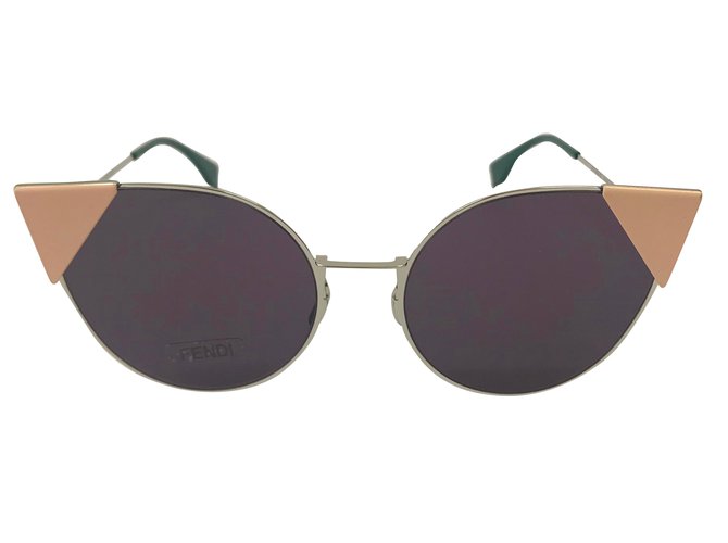 Fendi Oculos escuros Prata Rosa Metal  ref.71411