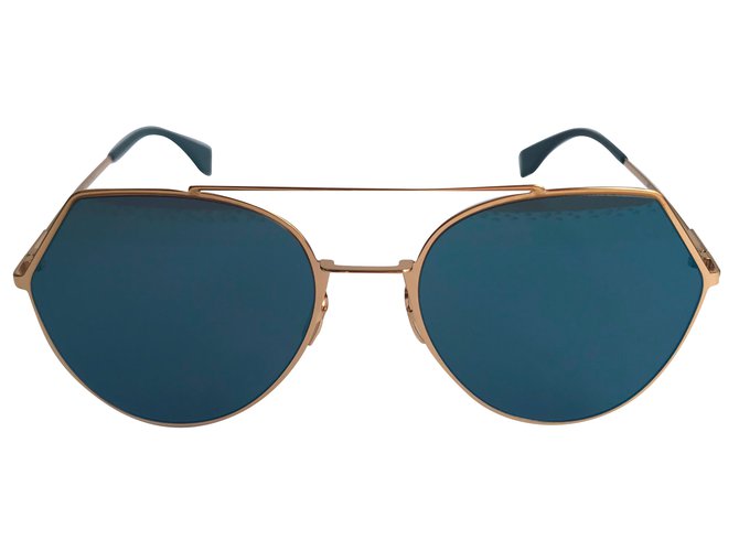 Fendi Sunglasses Blue Golden Metal  ref.71417