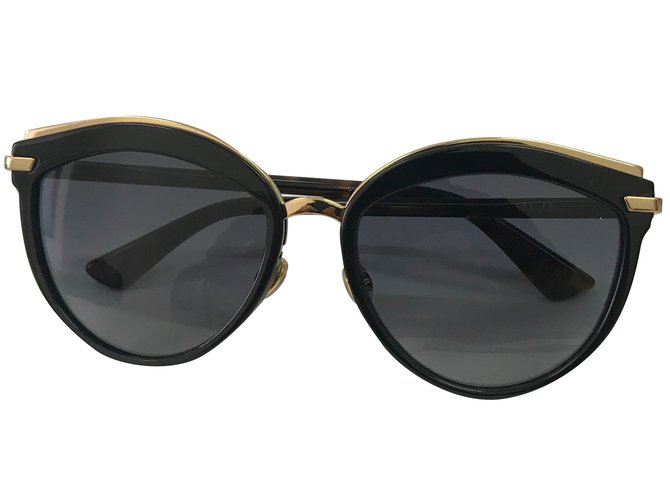 Dior Sonnenbrille Braun Schwarz Golden Acetat  ref.71419