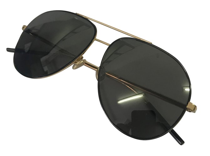 Dior Occhiali da sole Nero D'oro Metallo  ref.71421