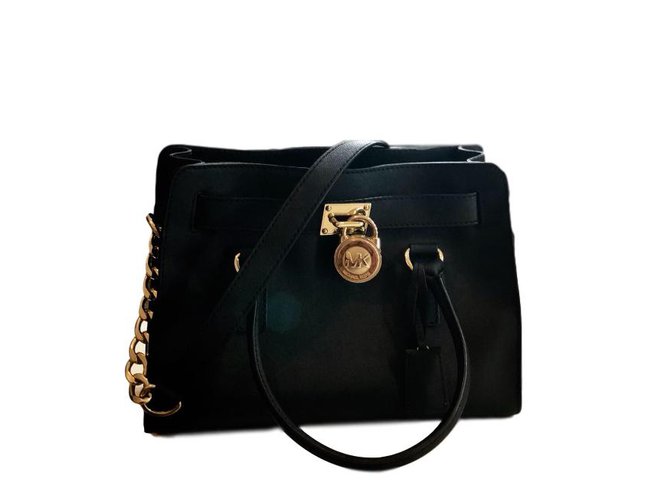 Michael Kors Hamilton  Handbag Black Leather  ref.71479