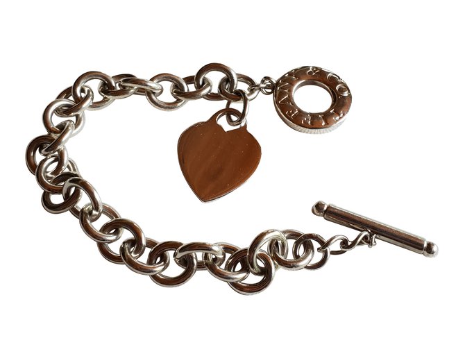 Tiffany & Co Heart Tag Toggle bracelet Argent Argenté  ref.71493