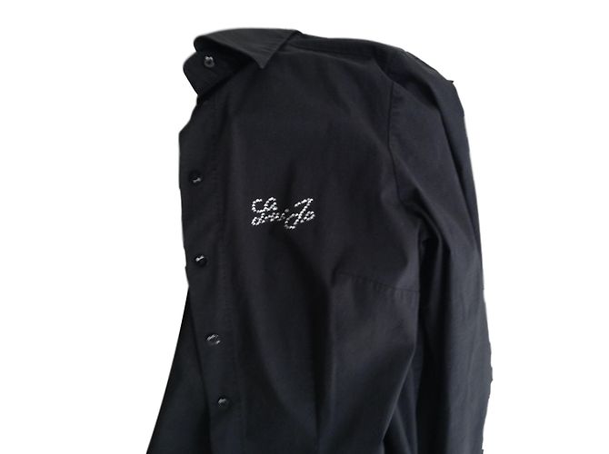 Camisa Liu.Jo Negra de Algodón con Bordado de Strass Negro