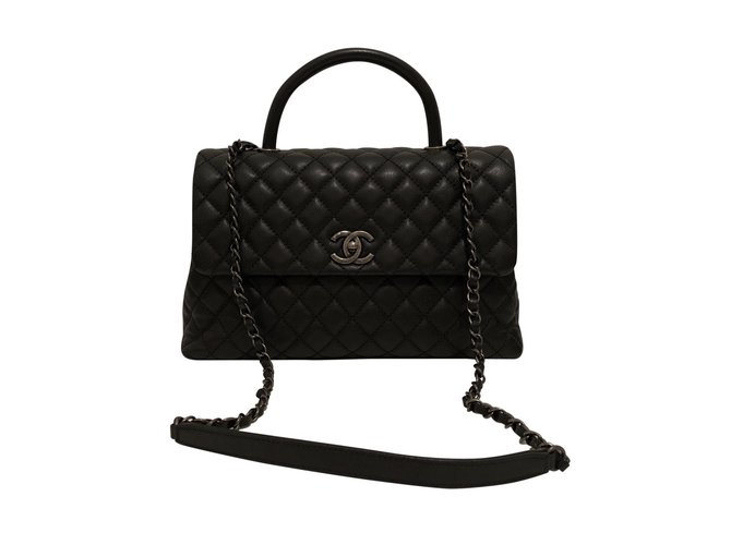 Chanel Coco black caviar Leather  ref.71530