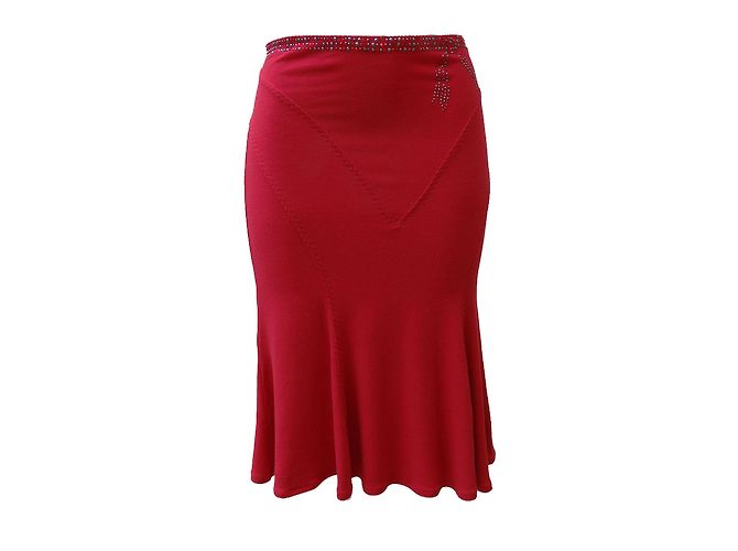 Gonna Rossa Blumarine con Strass Swarovski e Borchie Rosso Bordò