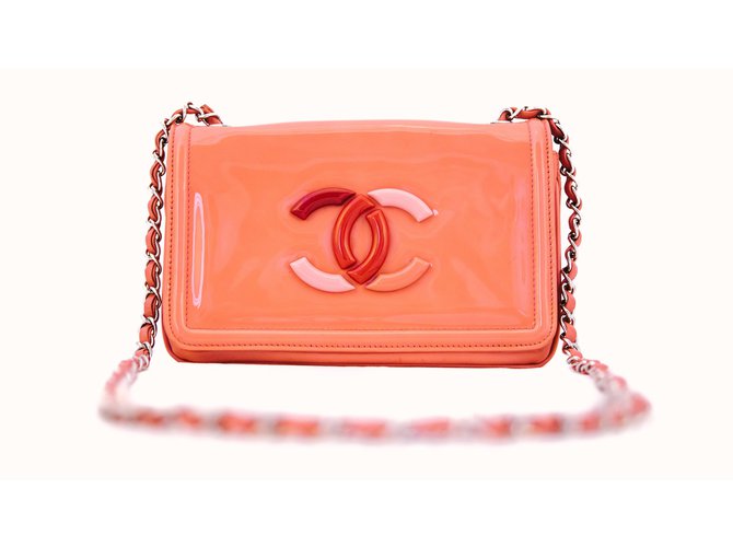 Chanel barra de labios de vinilo Naranja Charol  ref.71570