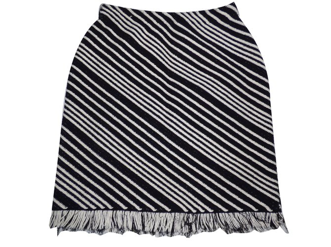 Sonia Rykiel Skirts Black White Cotton  ref.71596