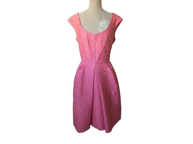 Vestido sem mangas de seda e algodão rosa Louis Vuitton