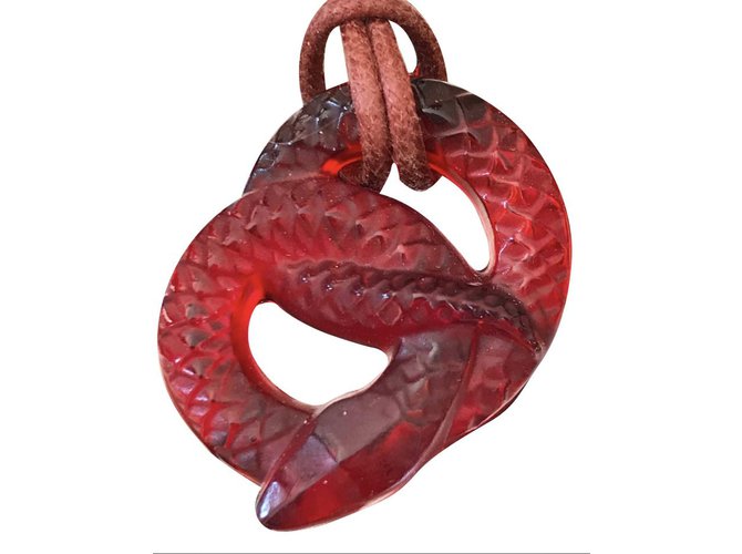 Lalique Serpents Verre Rouge  ref.71660