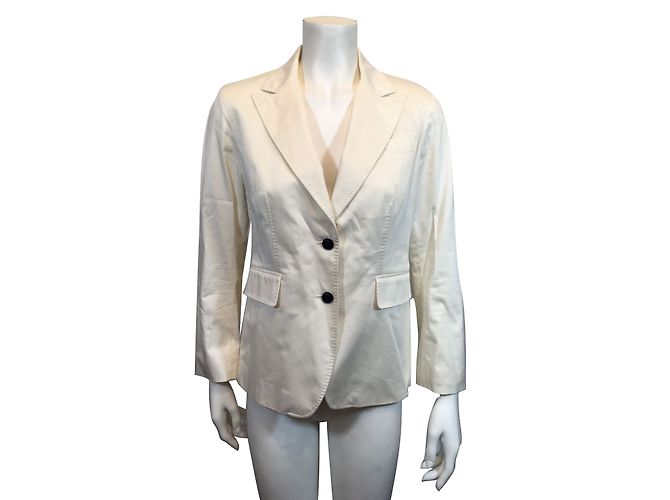 Gerard Darel Blazer Jacke aus Baumwolle Creme Roh
