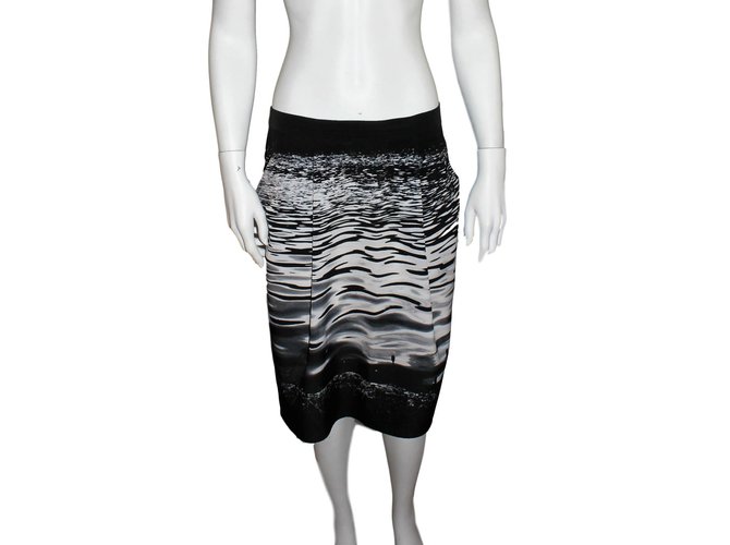 Agnès b. Skirt Black White Polyester  ref.71695
