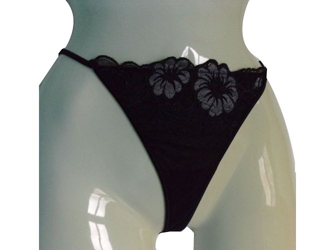 Autre Marque Charlott' Dessous String aus schwarzer Spitze