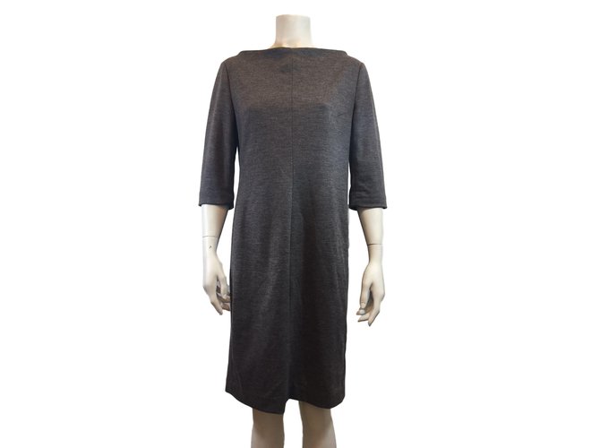 Diane Von Furstenberg Kleid Grau Wolle Elasthan Polyamid  ref.71787