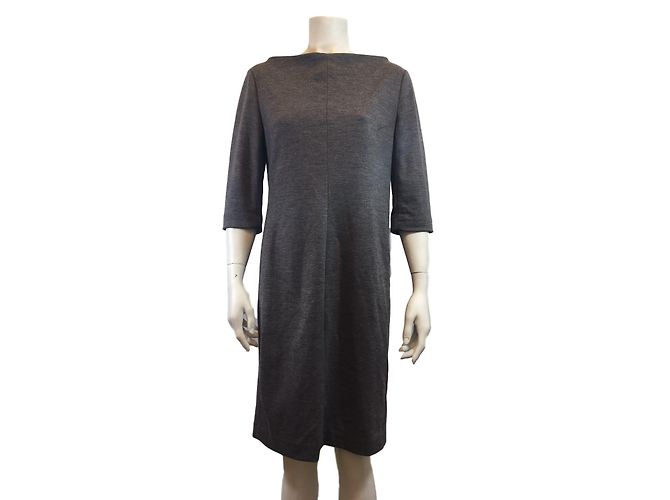 Vestido gris de lana Diane Von Furstenberg