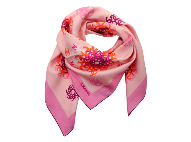 Chanel Seiden Schals Pink  ref.71834