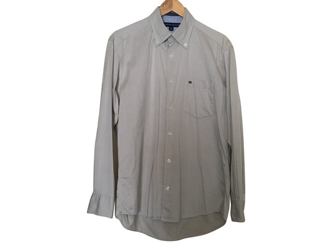 Tommy Hilfiger Shirt Grey Cotton  ref.71836