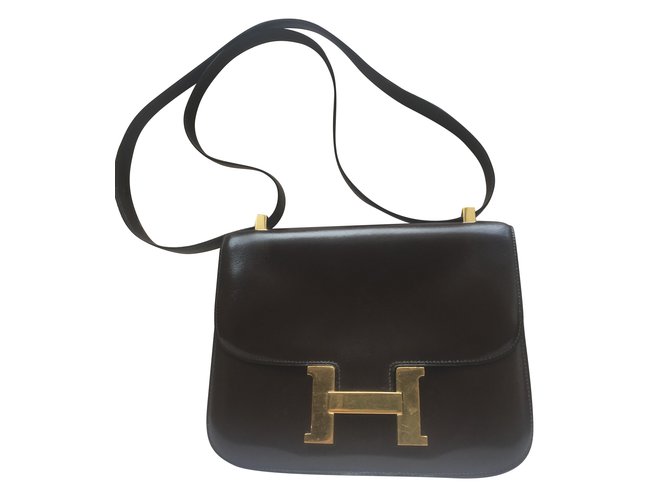 Hermès Constance Dark brown Leather  ref.71852