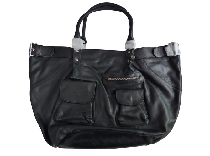 Ikks Handbag Black Leather  ref.71854