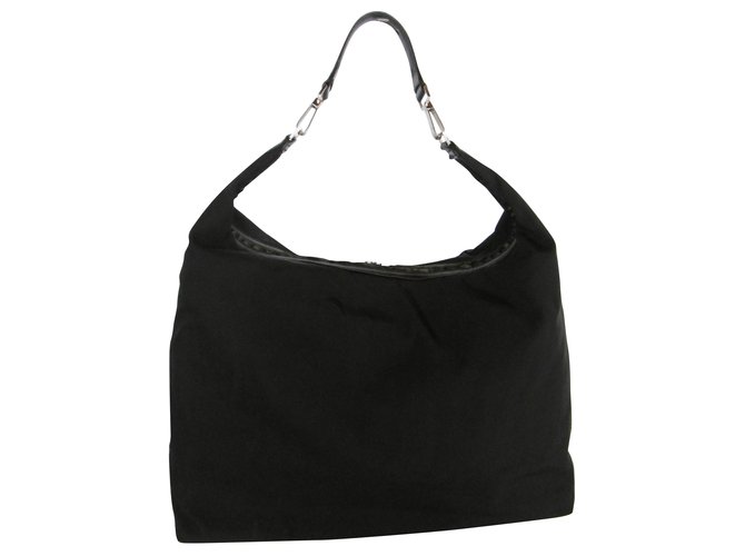 Gucci Travel bag Black Leather Nylon  ref.71862