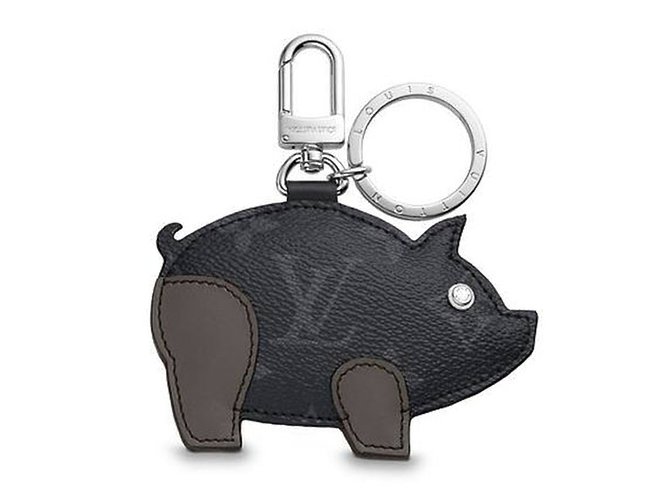 Louis Vuitton Bag charms Dark grey Leather Metal  ref.71863