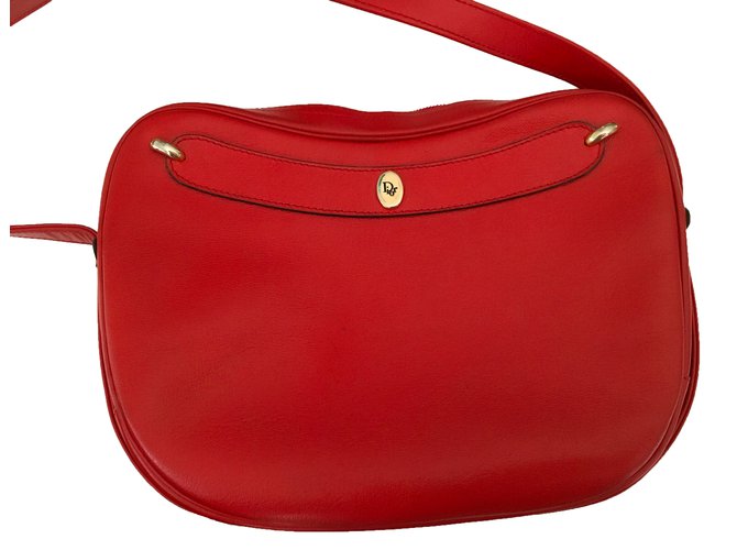 Christian Dior Bag Red Leather  ref.71892