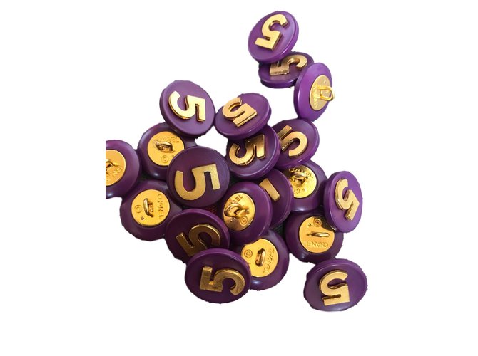 Chanel botones Púrpura Oro  ref.71986