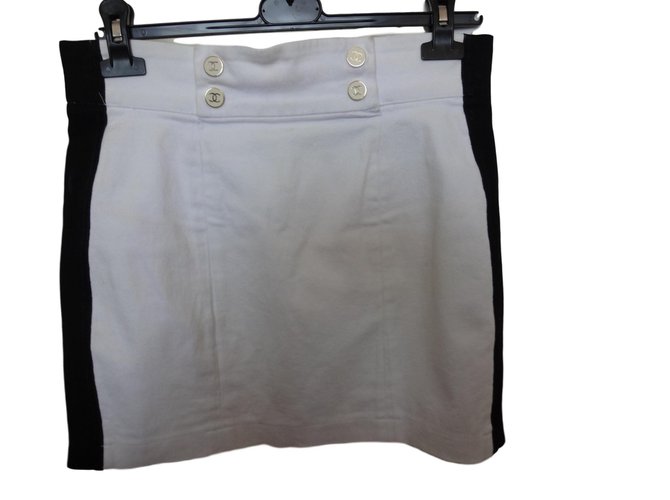 Chanel Skirts White Cotton  ref.71999