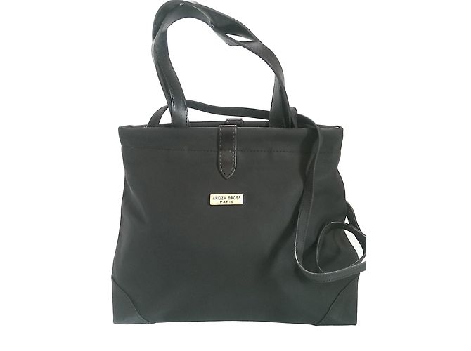 Bolso de mano Aridza Bross de lona negro