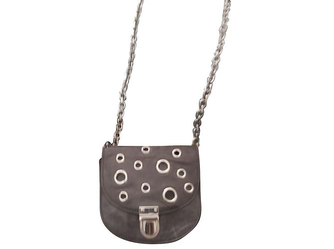 Alexander McQueen Coin Medium Tasche Dunkelgrau Leder Anthrazitgrau