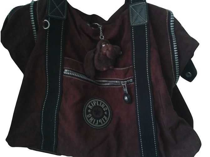 Autre Marque Borsa Tote Kipling Marrone Scuro Poliammide