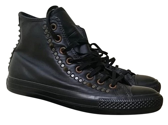 Converse sneakers Black Leather  ref.72133