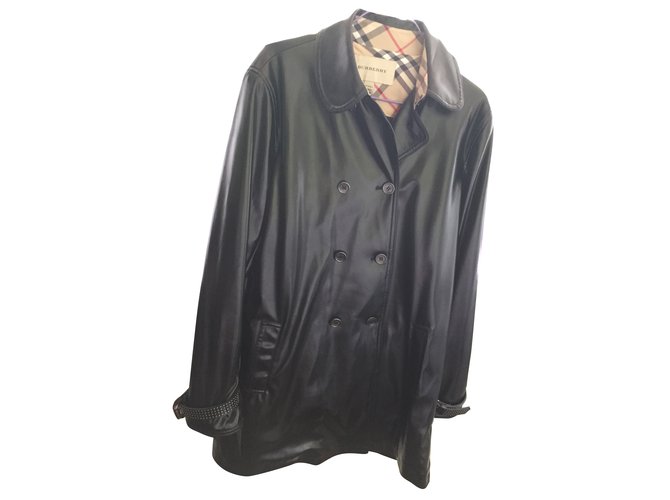 Burberry Trench coat Black Polyester  ref.72139