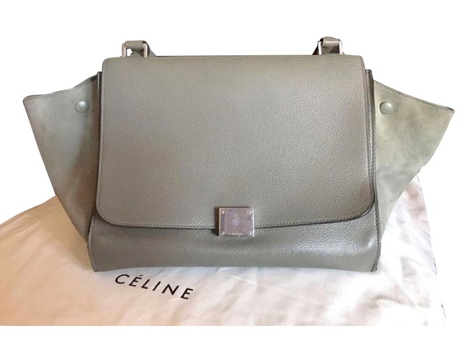 Céline Trapeze Grey Suede Leather  ref.72148
