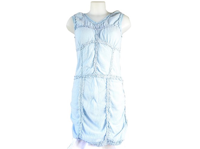 Louis Vuitton Kleid Blau Kaschmir  ref.72185