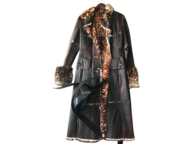 Dolce & Gabbana Coats, Outerwear Brown Leather  ref.72217