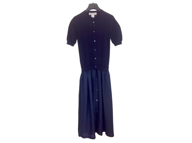 Comme Des Garcons Midnight blue long dress, vintage. Navy blue Cotton Viscose  ref.72246