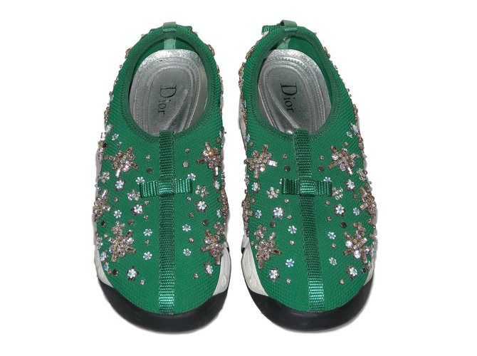 Dior sneakers Green Cloth  ref.72274