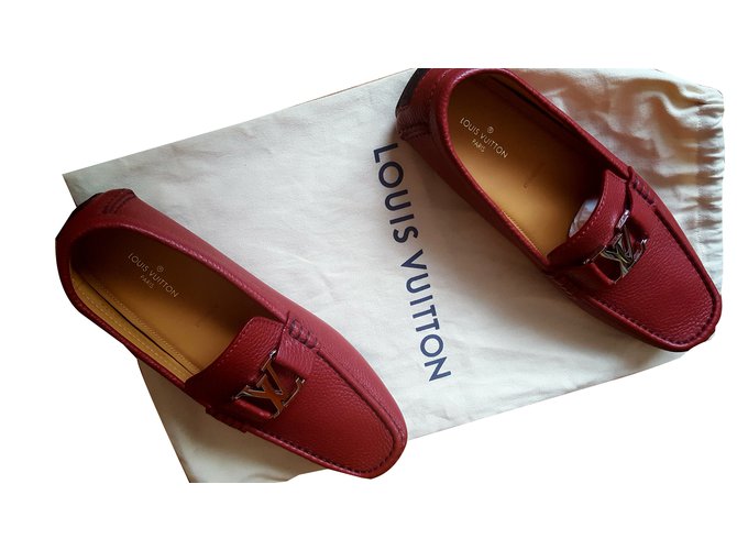 Louis Vuitton Loafers Dark red Leather ref.72298 - Joli Closet