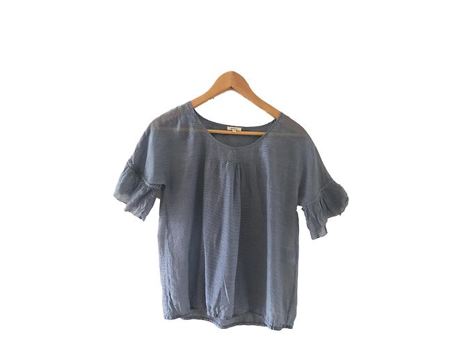 Camicetta Bellerose in cotone con stampa vichy blu