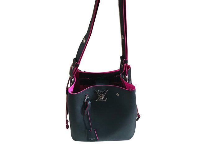 Louis Vuitton Lockme Black Pink Leather  ref.72413